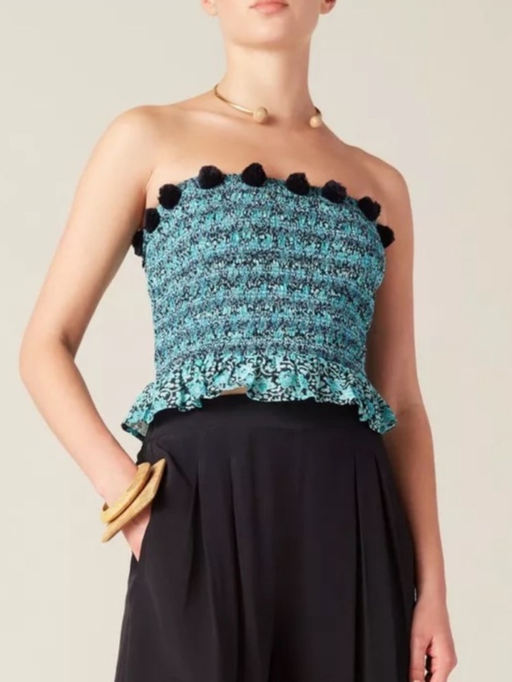 Figue Lyra Paisley Strapless Top Sz Small